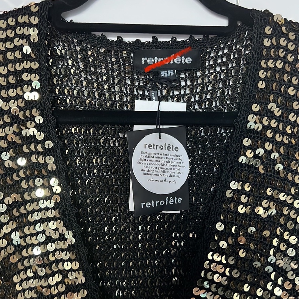 ❌SOLD❌ retrofete Lucia Dress in Black & Gold XS/S - Picture 13 of 13